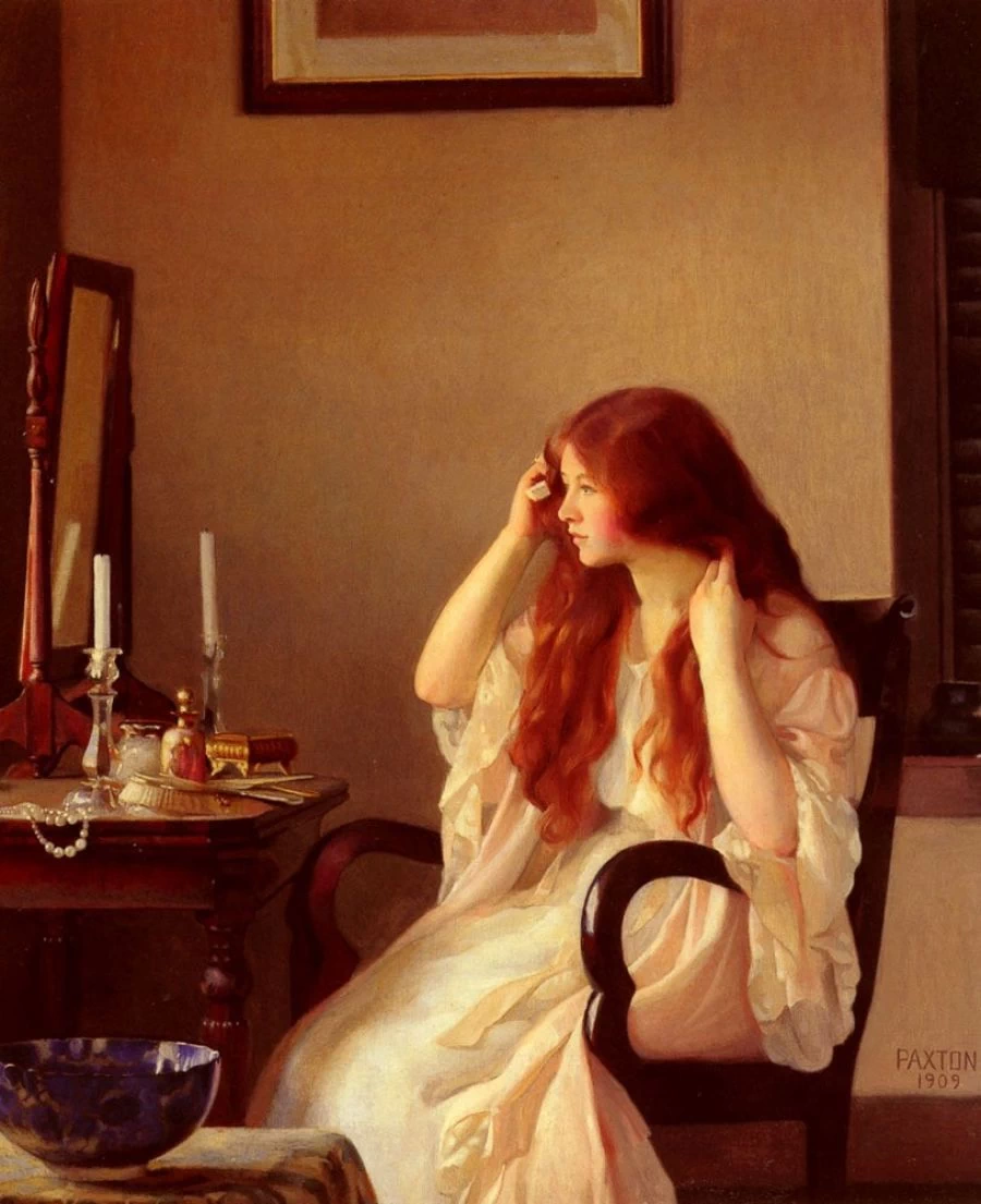 Ragazza che si pettina i capelli